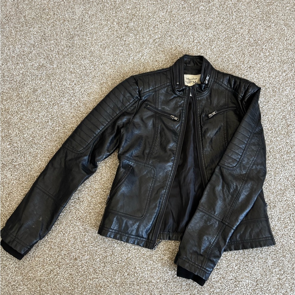 Maralyn & Me Black Faux Leather Jacket